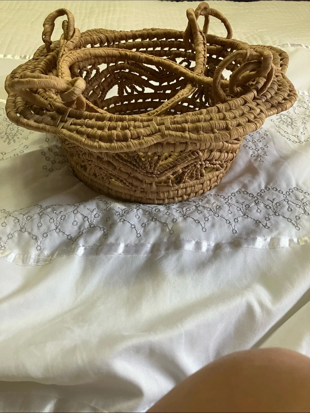 Woven Natural Rattan Storage Basket - Tan